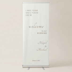 Gold & Cream Wedding Simple Retractable Banner