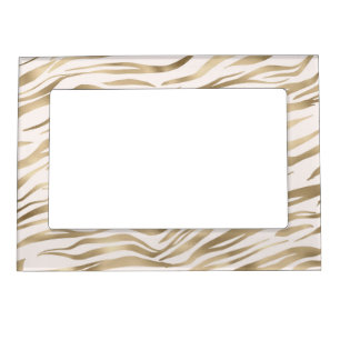 Gold Cream Zebra Print Magnetic Frame