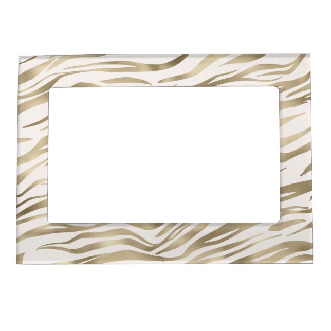 Gold Cream Zebra Print   Magnetic Frame (Front)