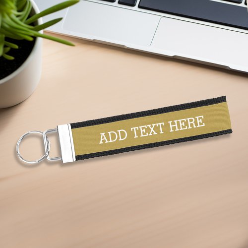 Gold Create Your Own _ Make It Yours Custom Text Wrist Keychain
