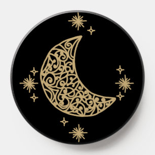 Gold Crescent Moon PopSocket