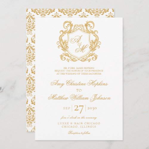 Gold Crest Invitation