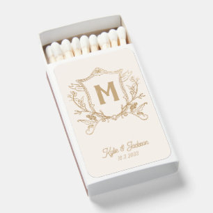 Gold Crest Monogram Wedding Favor Matches