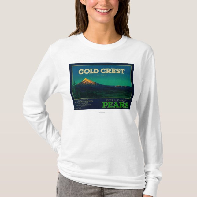 Gold Crest Pear Crate LabelHood River, OR T-Shirt (Front)