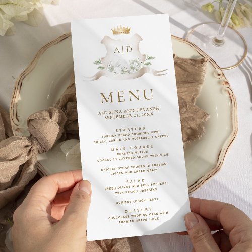 Gold Crest Royal Crown Wedding Menu