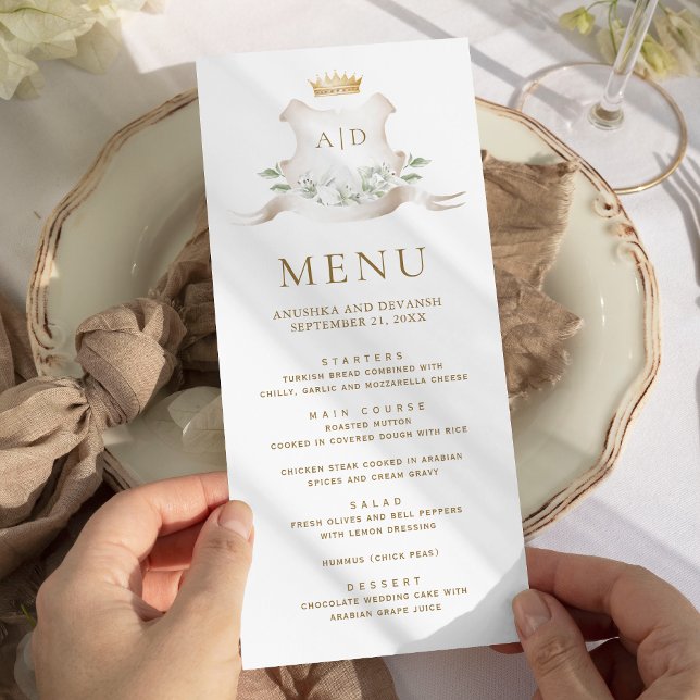 Gold Crest Royal Crown Wedding Menu (Creator Uploaded)
