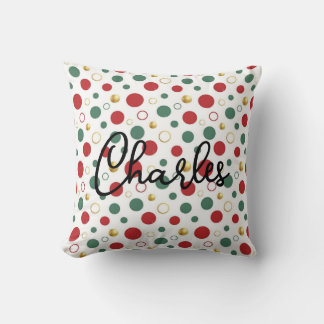 Gold & Crimson Confetti Kids Throw Pillow