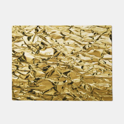 Gold crinkly tin foil plated abstract design doormat