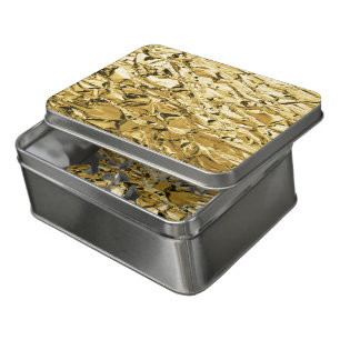 Gold crinkly tin foil plated abstract design jigsaw puzzle