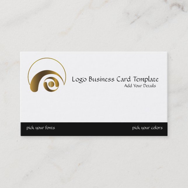 Gold Crop Circles Logo - Simple Reiki Logo Business Card (Front)