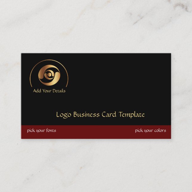 Gold Crop Circles Logo - Simple Reiki Logo Business Card (Front)