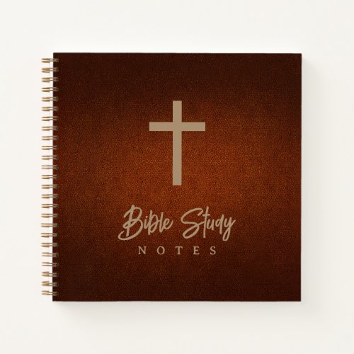 Gold Cross Aged Leather Look Bible Study Notebook