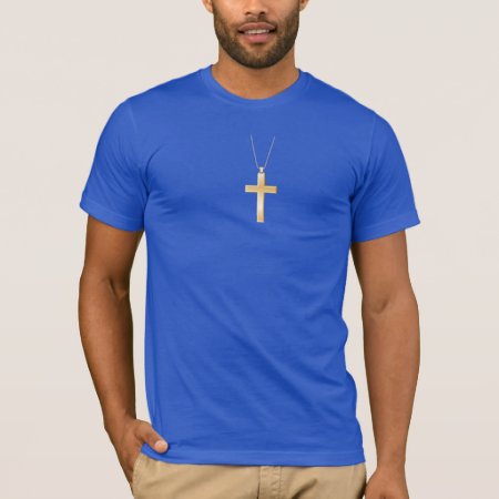 Gold Cross And Chain, Looks Like Real Jewelry. T-shirt