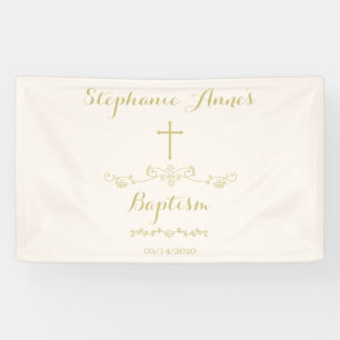 Gold Cross and Laurels Banner