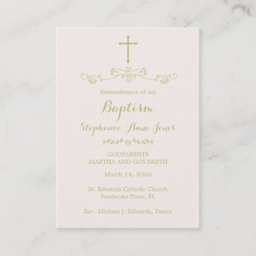 Gold Cross and Laurels Business Card