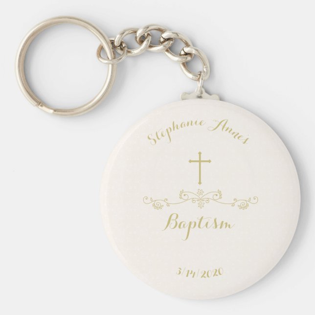 Gold Cross and Laurels Keychain (Front)