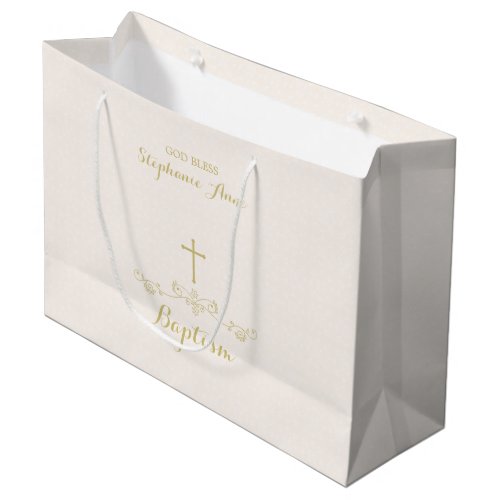 Gold Cross and Laurels Large Gift Bag