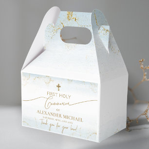  Gold Cross Boy Thank You First Holy Communion Favor Boxes