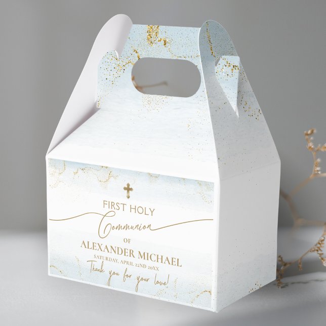  Gold Cross Boy Thank You First Holy Communion Favor Boxes (Creator Uploaded)