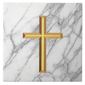 Gold Cross Ceramic Tile