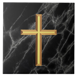 Gold Cross Ceramic Tile