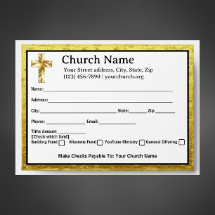 Gold Cross Classy Church Tithe Offering Collection Envelope