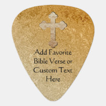Gold Cross Custom Bible Verse Guitar Pick Gold Cross Custom Bible Verse Guitar Pick