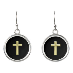 Gold Cross Earrings