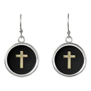 Gold Cross Earrings