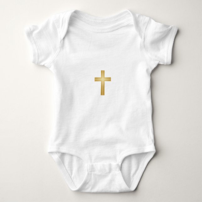 Gold Cross/Easter Baby Bodysuit (Front)