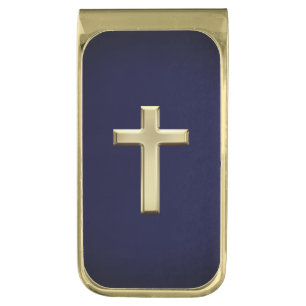 Gold Cross Finish Money Clip