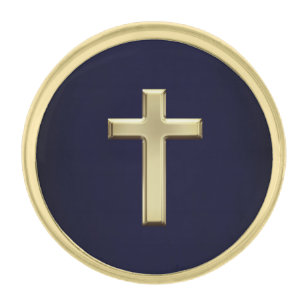 Gold Cross Gold Finish Lapel Pin
