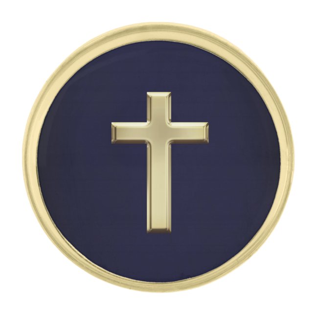 Gold Cross Gold Finish Lapel Pin (Front)