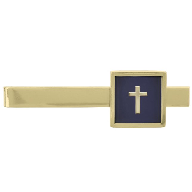 Gold Cross Gold Finish Tie Bar (Front)