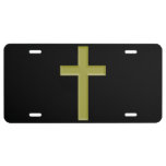 Gold Cross License Plate at Zazzle