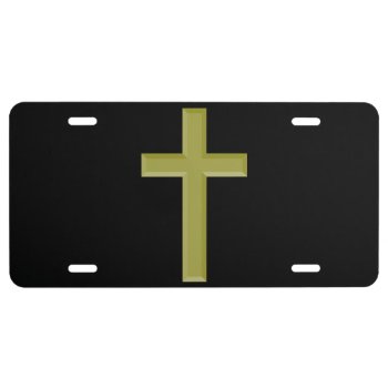 Gold Cross License Plate by expressivetees at Zazzle