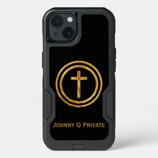 Gold Cross Name Template iPhone 13 Case