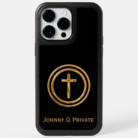 Gold Cross Name Template Otterbox Iphone 14 Pro Max Case