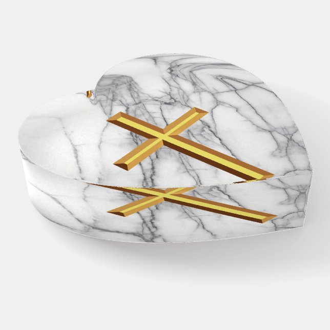 Gold Cross Paperweight (Angled)
