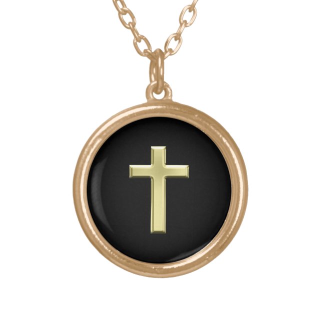 Gold Cross Plated Necklace (Front)