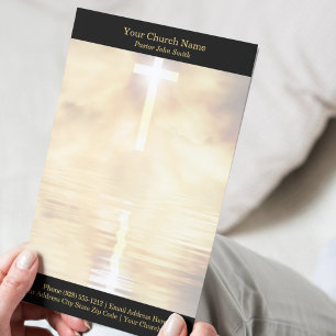 Gold Cross Reflection Church  Letterhead