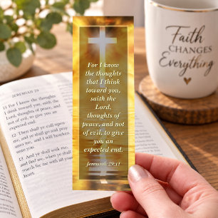 Gold Cross Reflection Church Pastor Bible Verse Bookmarks