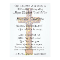 Gold Cross Religious Wedding Card