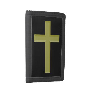 Gold Cross Tri-fold Wallet