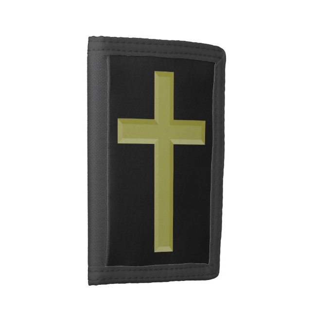 Gold Cross Tri-fold Wallet (Side)