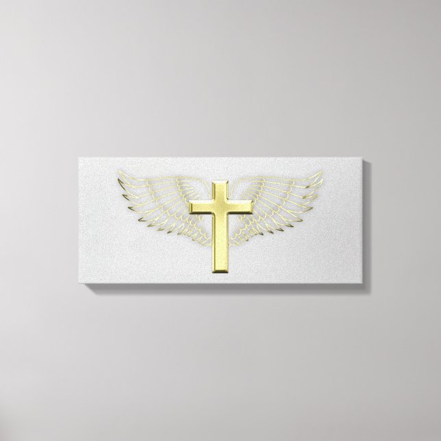 Gold Cross Wing Canvas Print (Front)