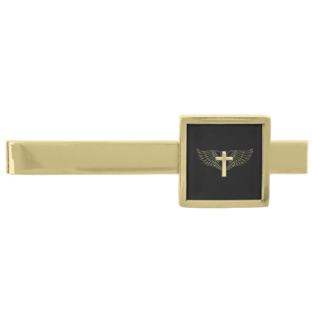 Gold Cross Wing Finish Tie Bar (Front)