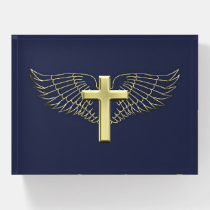 Gold Cross Wing Paperweight