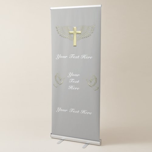 Gold Cross Wing Retractable Banner