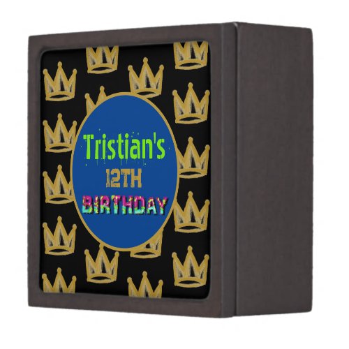 Gold crown birthday  gift box